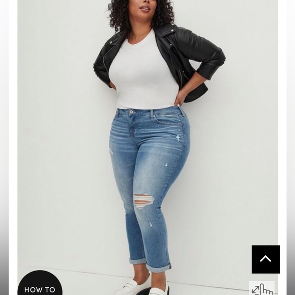 torrid Denim - Torrid • BOYFRIEND STRAIGHT
VINTAGE STRETCH MID-RISE JEAN size 22 Reg